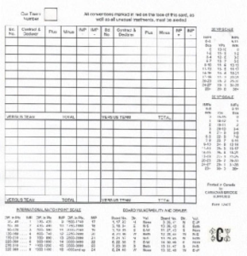 Convention Cards - Form 1240T - Team  - 500 Sheets - View for Bulk discounts