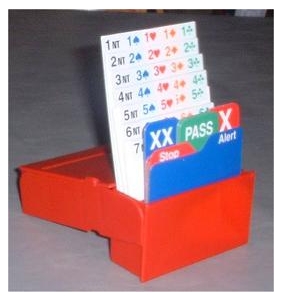 Bridge Bidding Boxes- Bid Buddy - Red, 100% Plastic Card Upgrade set of four