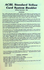 Standard Yellow Card Booklet