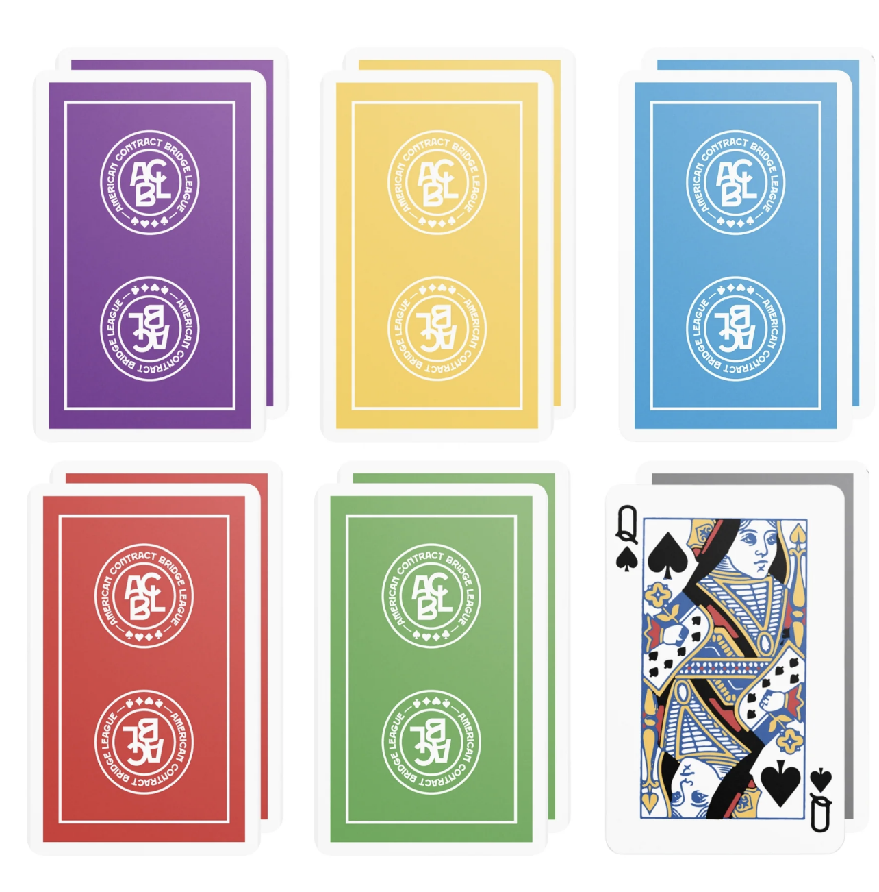 Bridge - ACBL Plastic Coated Playing Cards - Regular Index- Dozen