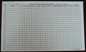 Bridge Recapitulation Sheet 33 Boards- Pad 50 - Form A33