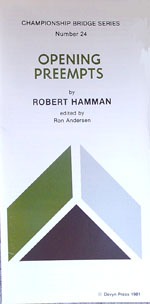 Pamphlet - Cbs #24 - Opening Preempts - Robert Hamman