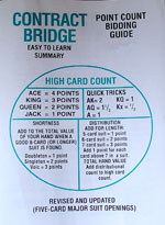 Pamphlet- Contract Bridge Easy Learn Point Count Bidding Guide