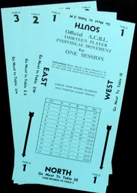 Bridge 13 Players Individual Movement Cards for One Session (Blue)>