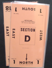 Table Number Cards - (3 Mil) #1-18 Orange (A.K.A Table Marker Cards)