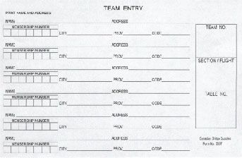Entry Forms - Tournament - Team - 500 White Sheets - 350T-1