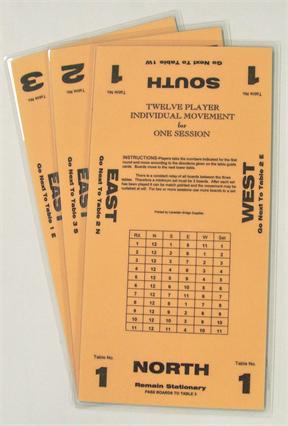 10 Mil Lamination - Individual Movement Cards - 12 and 13 Player for One Session - 3 Card Set (Orange/Blue) (Need Audit in 2023)