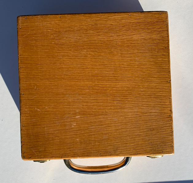 J-R Official Vintage Red/Silver Aluminum Duplicate Bridge Boards - Well used  28 boards + wooden carrying case