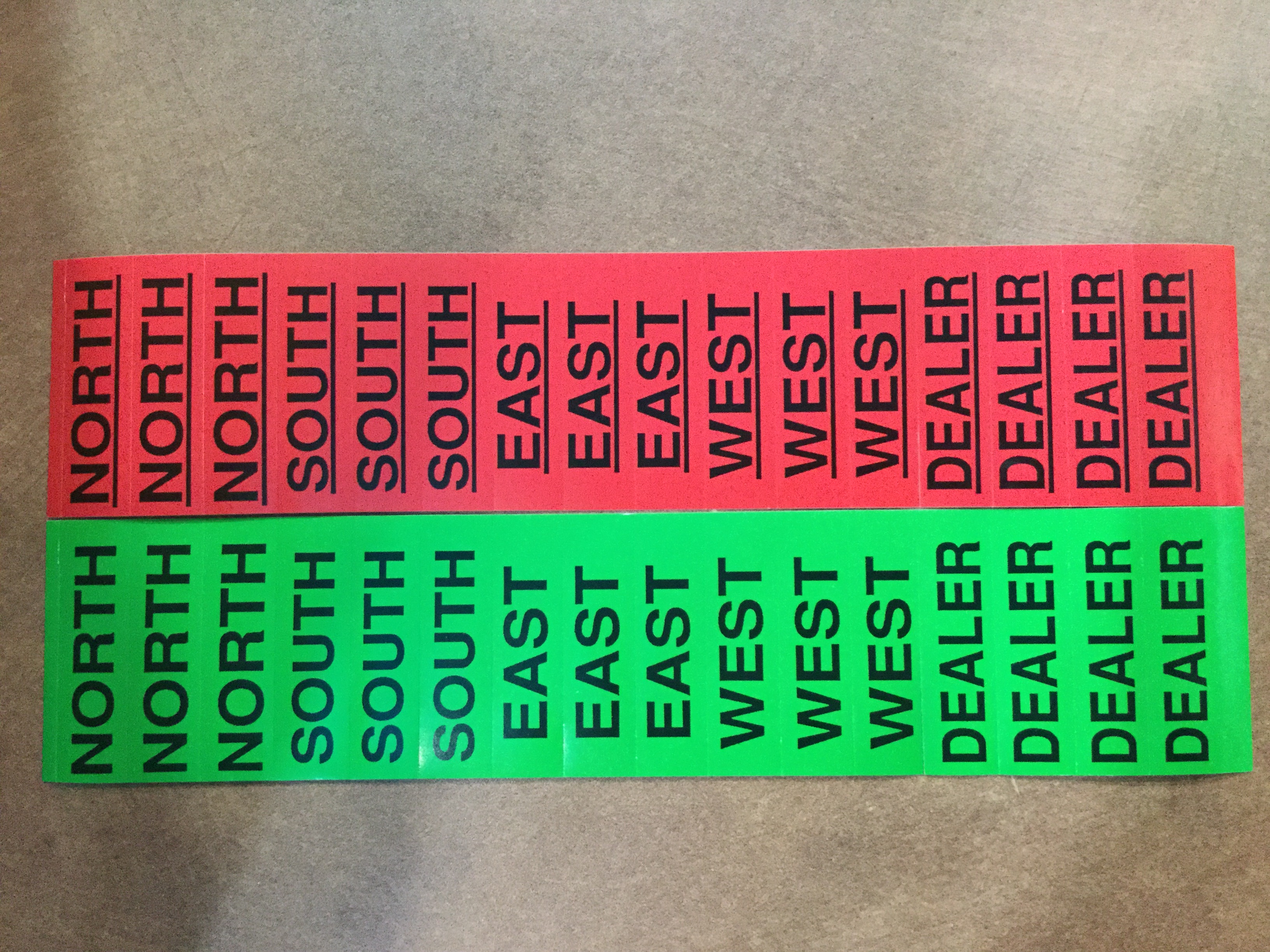 Jannersten - Stickers for Duplicate Boards Dealer/Directions