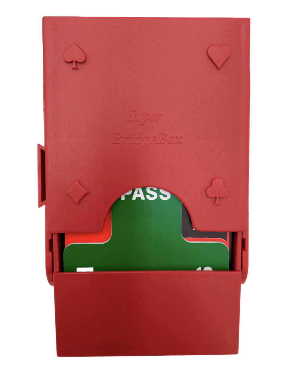 SuperBridge Boxes with Plastic Cards Red (set of 4)