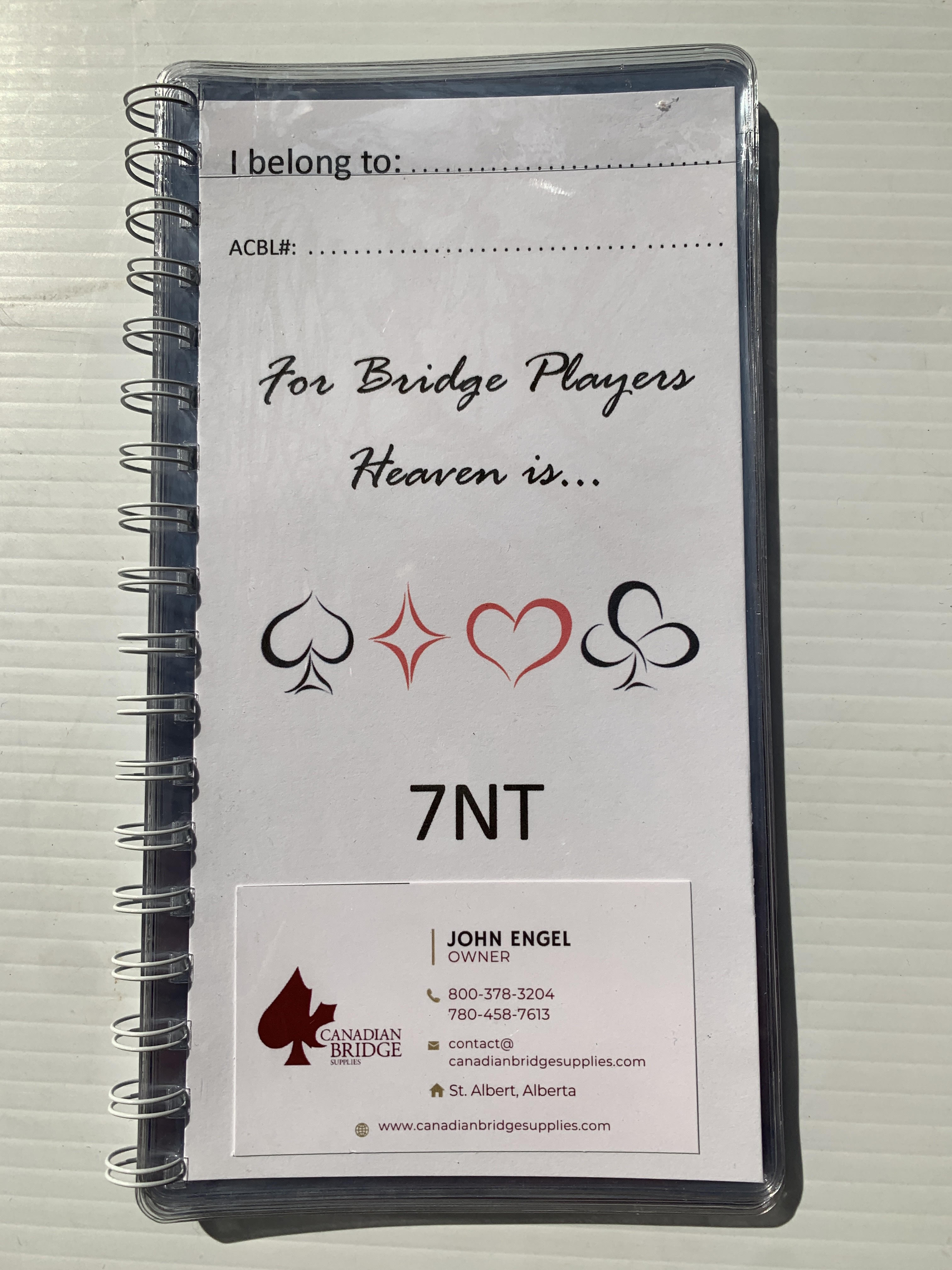 BridgeMate 1 Partnership Convention Card Folder