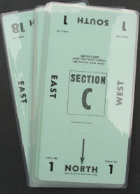 Table Number Cards - (10 Mil) #1-18 - Green (A.K.A Table Marker Cards)