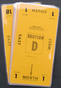 Table Number Cards - (10 Mil) #1-18 - Orange (A.K.A Table Marker Cards)