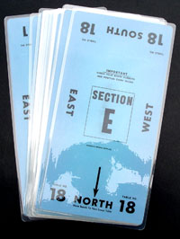 Table Number Cards - (10 Mil) #1-18 - Blue (A.K.A Table Marker Cards)