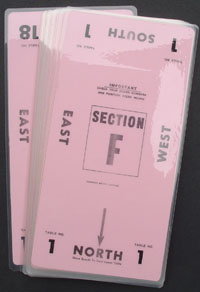 Table Number Cards - (10 Mil) #1-18 - Pink
