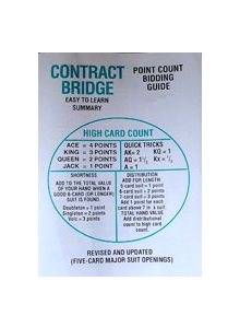 Pamphlet- Contract Bridge Easy Learn Point Count Bidding Guide