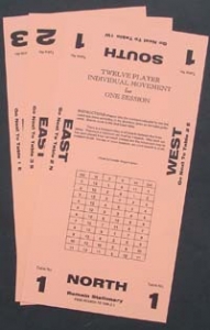 Bridge 12 Player Individual Movement Cards for One Session (Orange)>