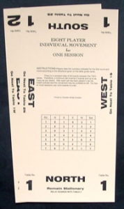 Bridge Individual Movement Cards for 8 Players>
