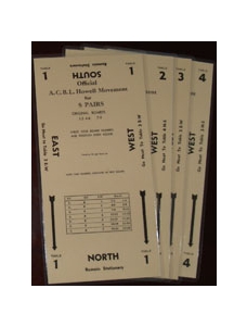 10 Mil Lamination Howell Movement Cards for 3 + 4 Tables 4 card set (Blue/Tan)(Needs audit in 2025)