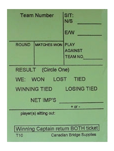Swiss Team Assignment And Reporting Slips Form T10 (250 Sheets) - Green