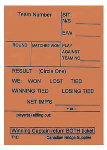 Swiss Team Assignment And Reporting Slips Form T10 (250 Sheets) - Orange