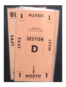 Table Number Cards - (3 Mil) #1-18 Orange (A.K.A Table Marker Cards)
