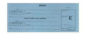 Entry Forms - Tournament - Pairs - Letter E - Blue - 1000