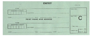 Entry Forms - Tournament - Pairs - Letter C - Green - 1000