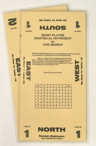 10 Mil Lamination Individual Movement Cards for 1 Session - 8 and 9 Players- 2 Card Set ( Needs 2023 Audit)