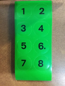 Jannersten - Round Green Stickers for Duplicate Boards #1-8