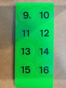 Jannersten - Round Green Stickers for Duplicate Boards #9-16