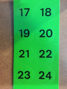 Jannersten - Round Green Stickers for Duplicate Boards #17-24