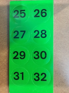 Jannersten - Round Green Stickers for Duplicate Boards #25-32