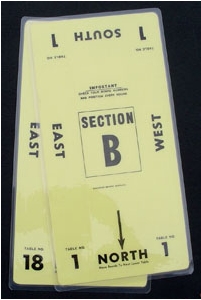 Table Number Cards - (10 Mil) #1-18 - Yellow (A.K.A Table Marker Cards)