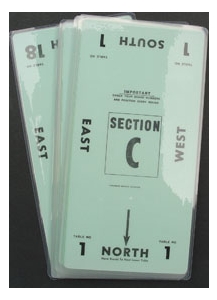 Table Number Cards - (10 Mil) #1-18 - Green (A.K.A Table Marker Cards)