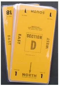 Table Number Cards - (10 Mil) #1-18 - Orange (A.K.A Table Marker Cards)