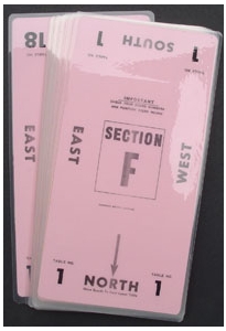 Table Number Cards - (10 Mil) #1-18 - Pink
