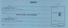 Entry Forms - Tournament - Pairs - Letter E - Blue - 1000