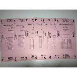 Bridge Howell Movement Cards for 14 Pairs (7 Tables) - 3/4 Pink