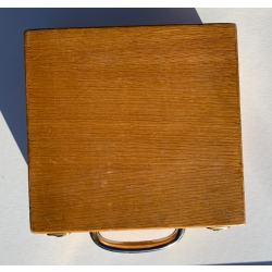 J-R Official Vintage Red/Silver Aluminum Duplicate Bridge Boards - Well used  28 boards + wooden carrying case