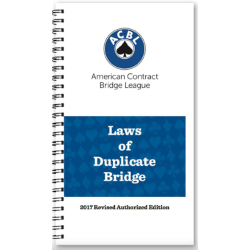 Spiral Bound Laws Of Duplicate Bridge  2017 EDITION by ACBL