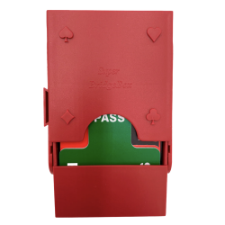 SuperBridge Boxes with Plastic Cards Red (set of 4)