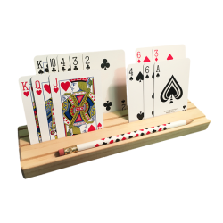 Wooden Card Rack with Pencil Holder